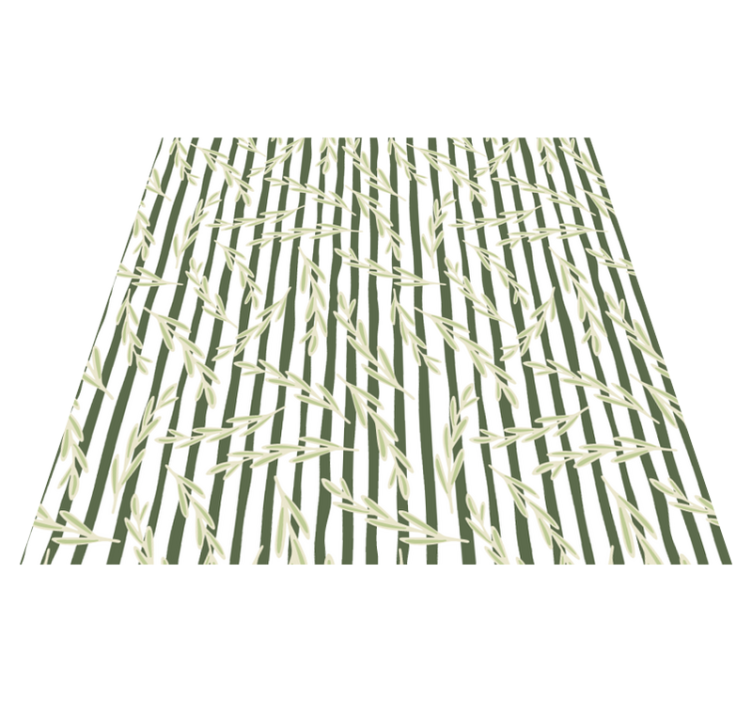 Flower vinyl rug with delicate leaf patterns - TenStickers