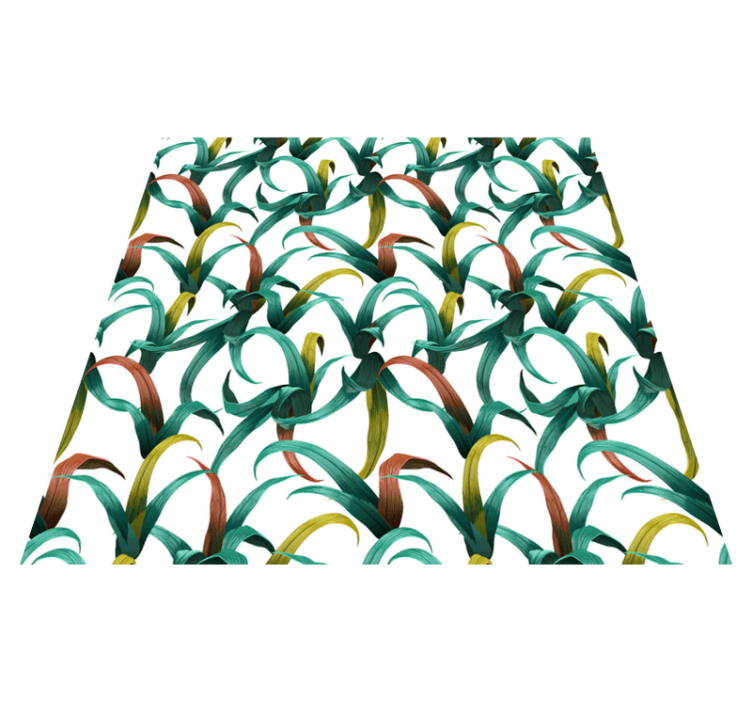 Flower vinyl rug with beautiful tropical plants design - TenStickers