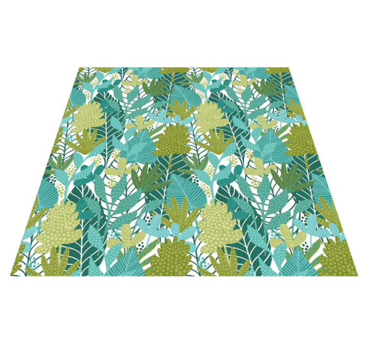 Flower vinyl rug tropical boho leaves pattern - TenStickers