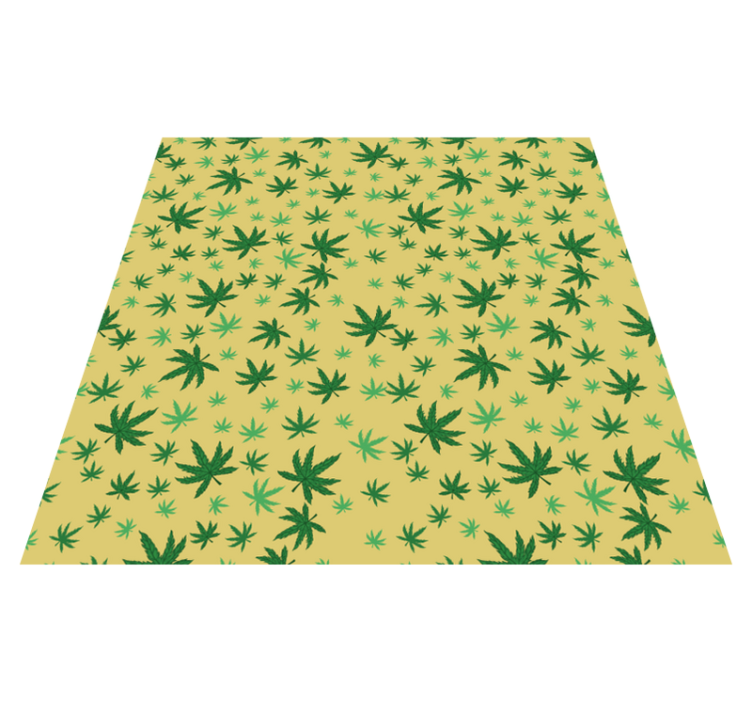 Flower vinyl rug with seamless cannabis design - TenStickers