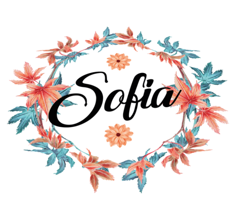 Flower vinyl rug autumn floral crown personalized - TenStickers