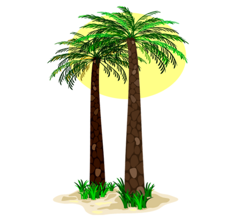 Flower vinyl rug tropical palm trees design - TenStickers