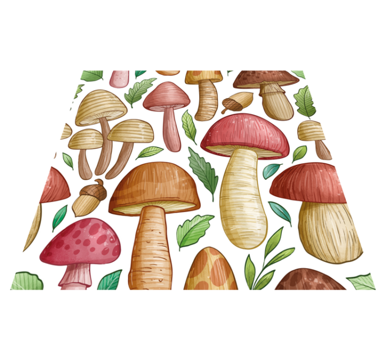 Flower vinyl rug with vibrant mushroom design - TenStickers