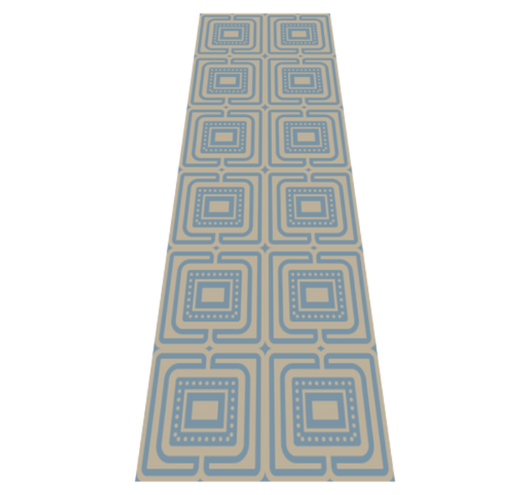 Bedroom vinyl rug with bronze and dark blue squares - TenStickers
