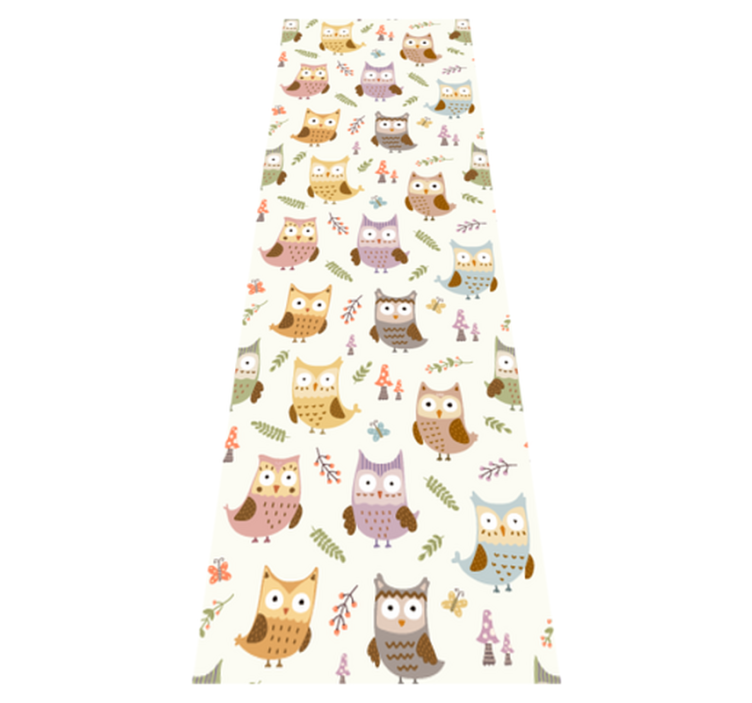 Cute design owls with professions bedroom vinyl rug - TenStickers