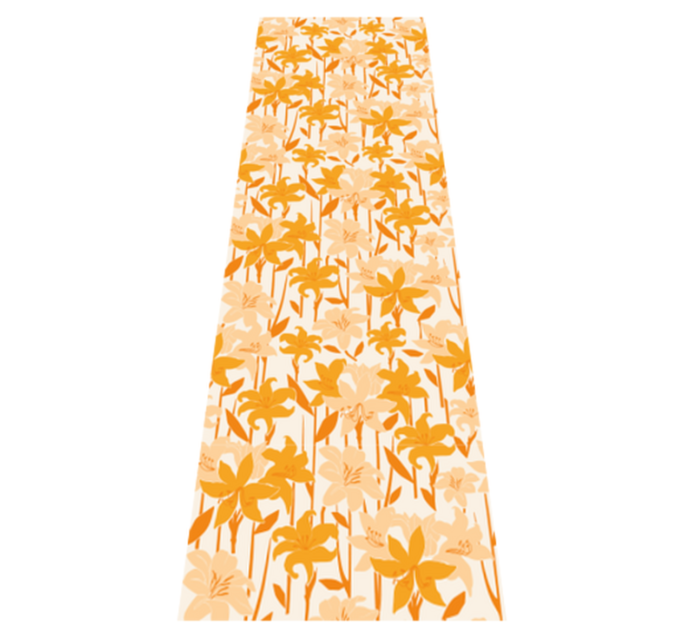 Small cute orange flowers bedroom vinyl rug - TenStickers
