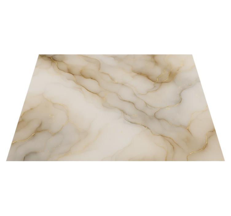 Bedroom vinyl rug marble and gold - TenStickers