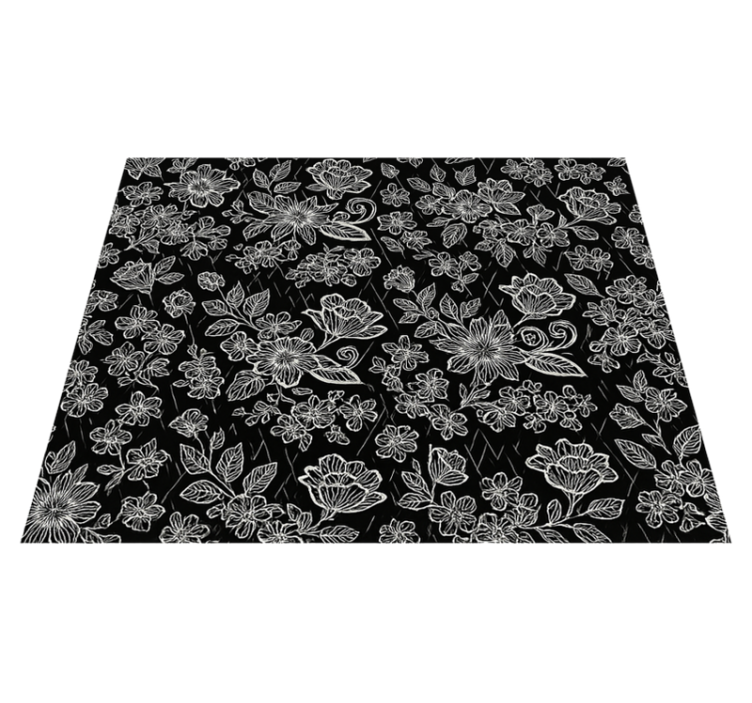 Bedroom vinyl rug dark floral pattern - TenStickers