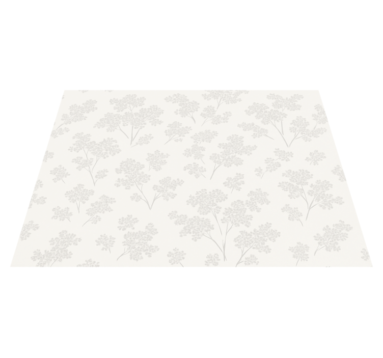 Bedroom vinyl rug simple white flowers design - TenStickers