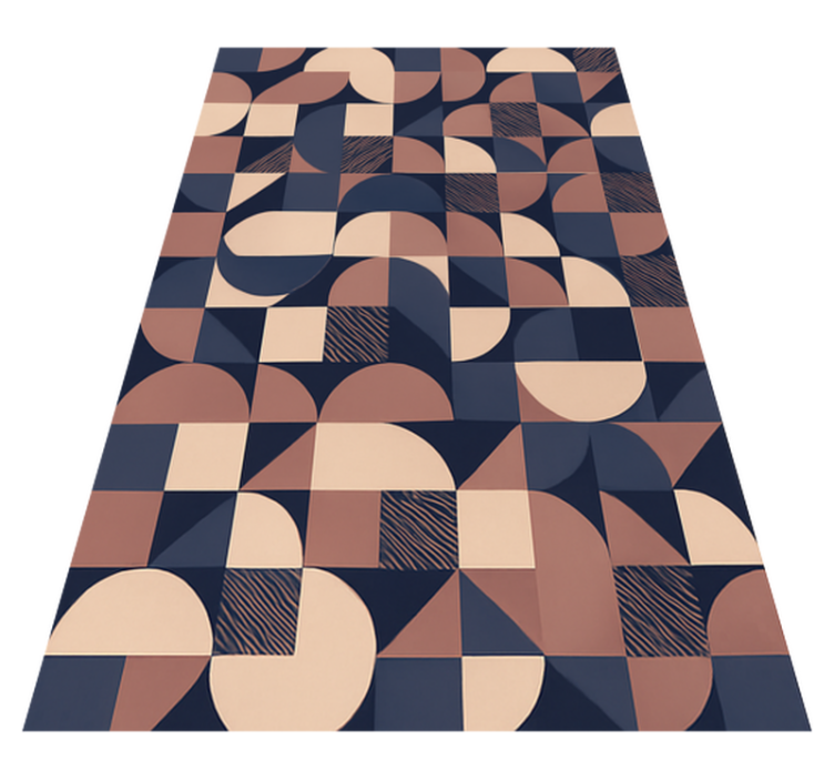 Bedroom vinyl rug abstract purple geometric design - TenStickers