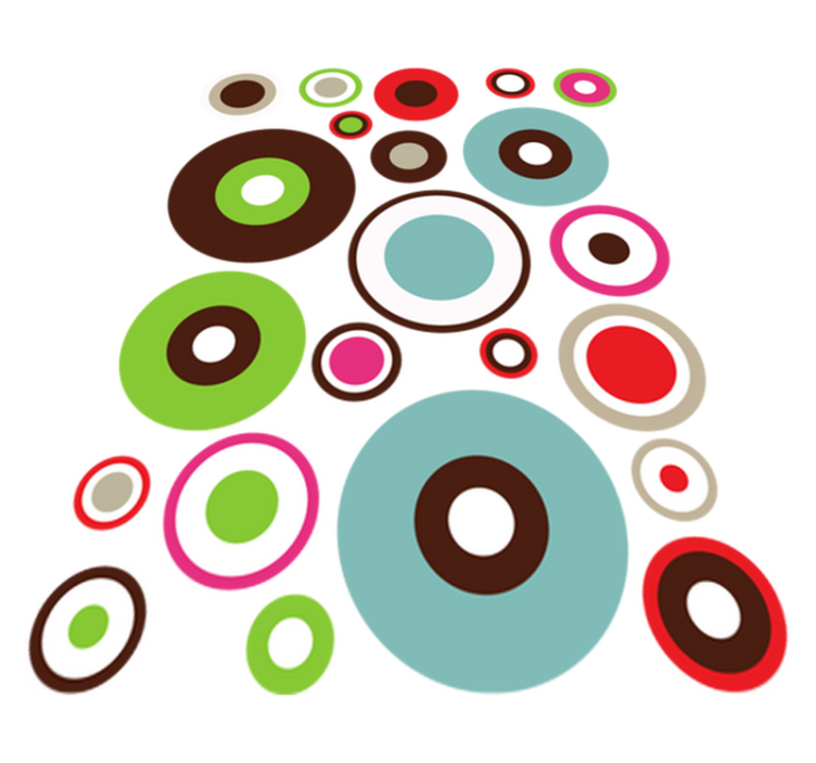 Geometric vinyl rug with simple geometric circles - TenStickers
