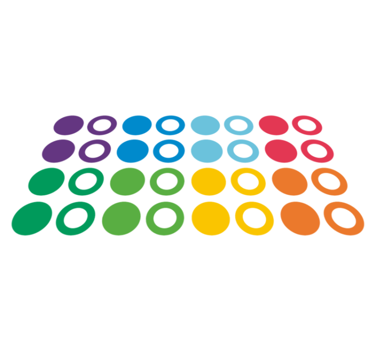 Geometric vinyl rug rainbow color circles - TenStickers