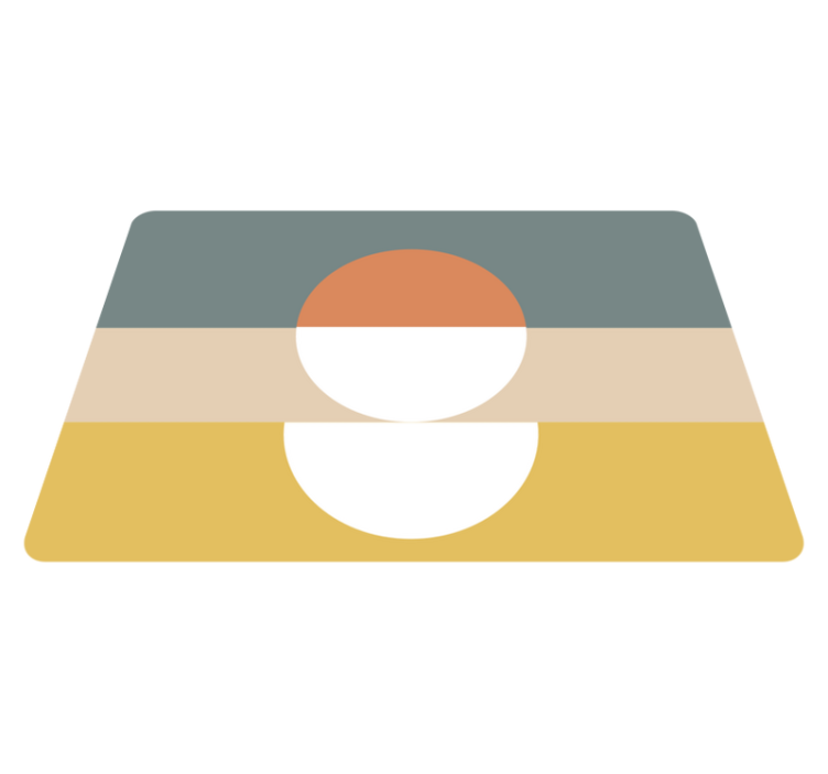 Geometric vinyl rug with abstract circle flag stripes - TenStickers