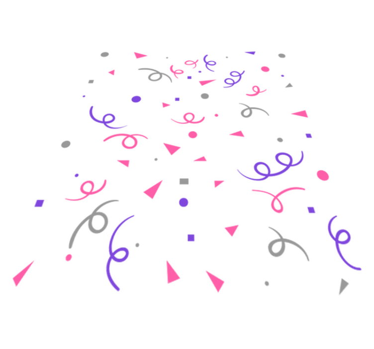 Geometric vinyl rug in grey pink and purple confetti - TenStickers