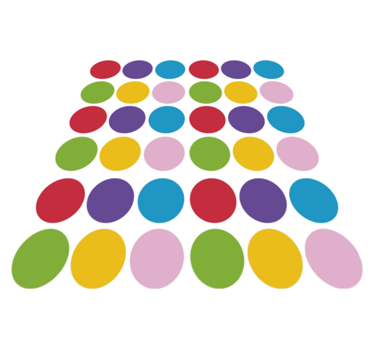 Geometric vinyl rug colorful circle design - TenStickers