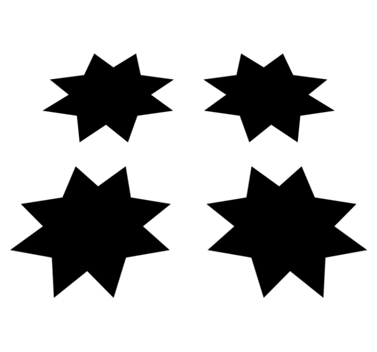 Geometric vinyl rug black star patterns - TenStickers