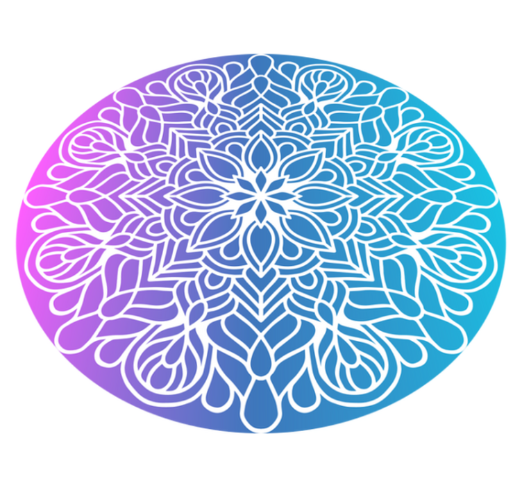 Geometric vinyl rug with bright circular design - TenStickers