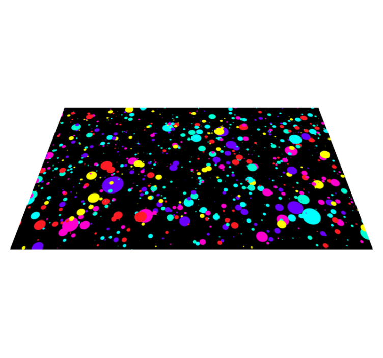 Geometric vinyl rug in vibrant bubble design - TenStickers