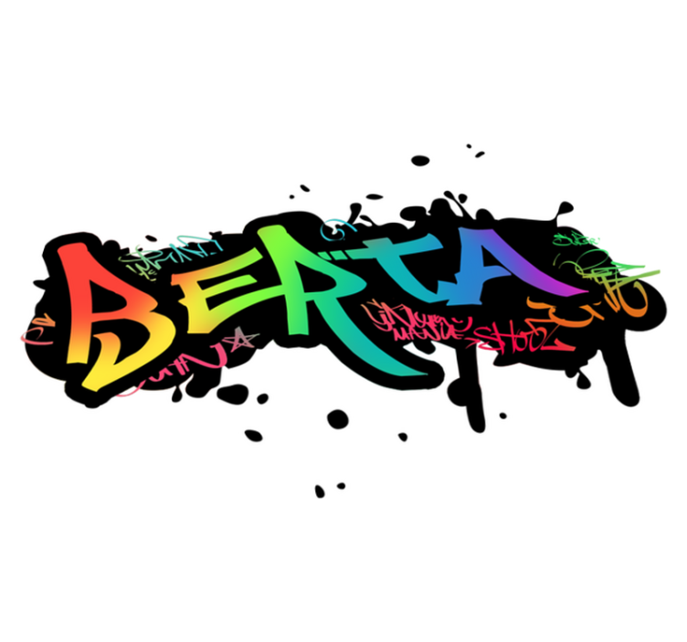 Kids vinyl rug customizable graffiti name - TenStickers