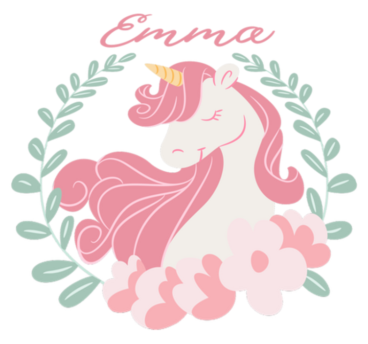 Kids vinyl rug princess unicorn with name - TenStickers