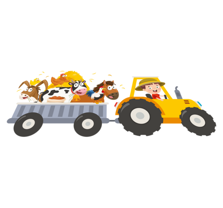 Kids vinyl rug little farmer and animals - TenStickers