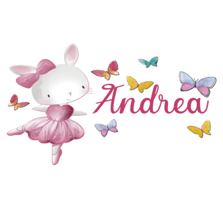 Kids vinyl rug featuring a ballet girl with butterflies - TenStickers
