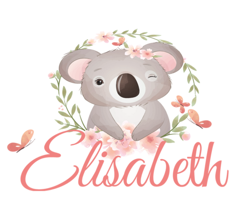 Kids vinyl rug cute koala animals with name - TenStickers