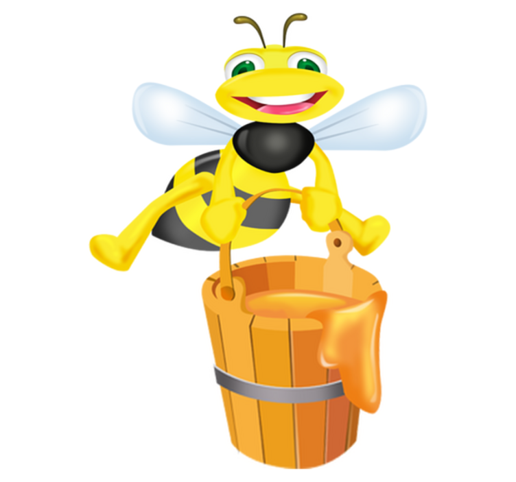 Kids vinyl rug honey bee sticker - TenStickers