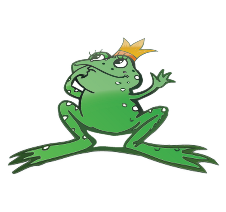 Kids vinyl rug king frog design - TenStickers