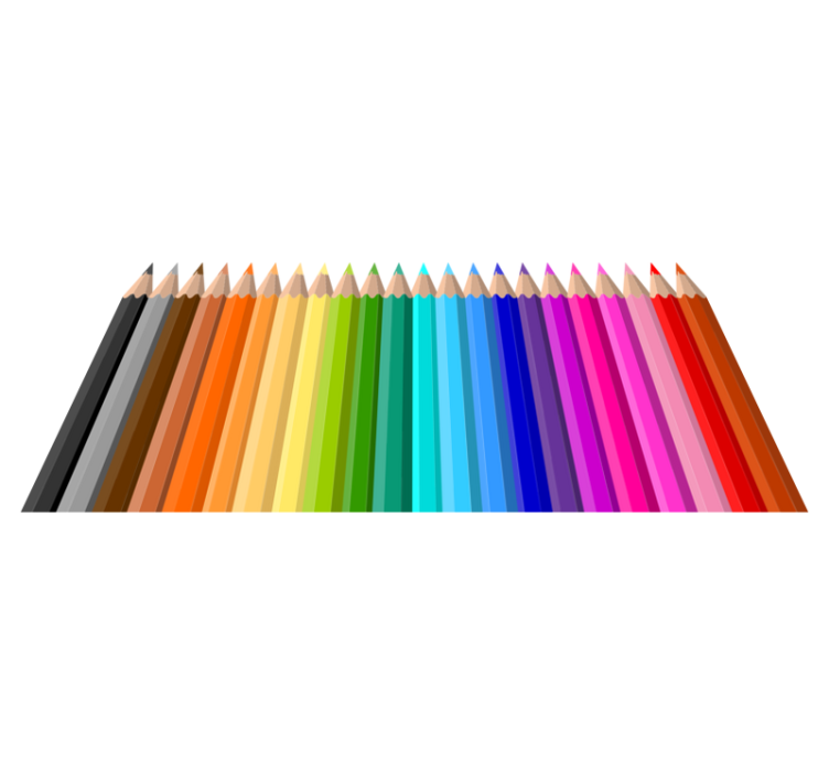 Kids vinyl rug with color pencil border - TenStickers