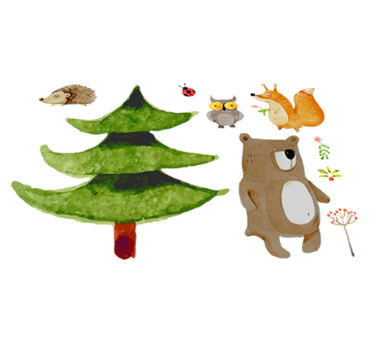 Kids vinyl rug featuring wild forest animals - TenStickers