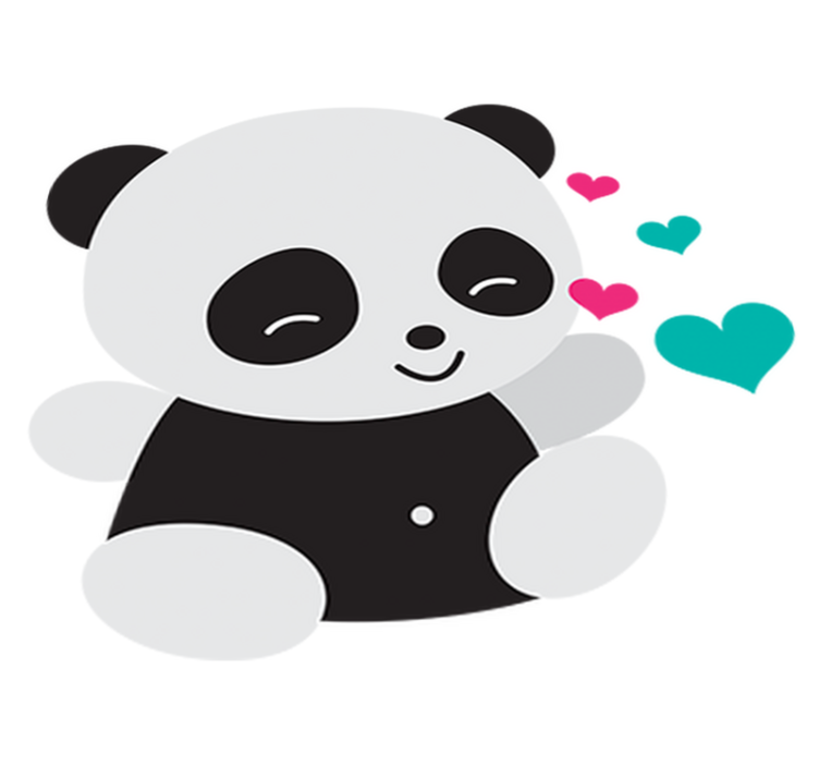 Kids vinyl rug lovely panda bear - TenStickers