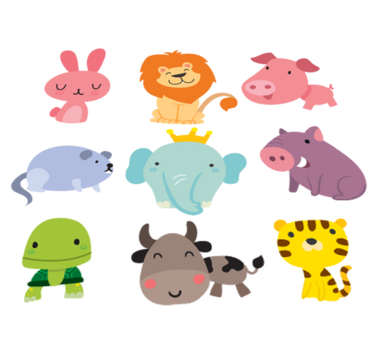 Kids vinyl rug animal stickers - TenStickers