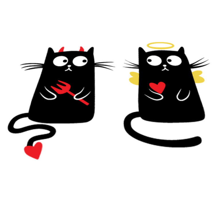 Kids vinyl rug good cat bad cat - TenStickers