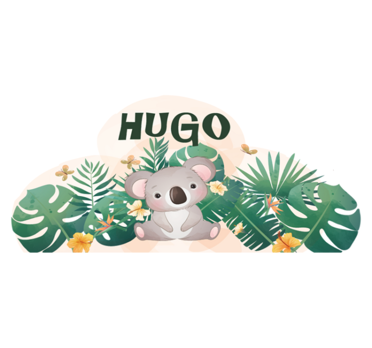 Kids vinyl rug cute koala personalized for boys - TenStickers