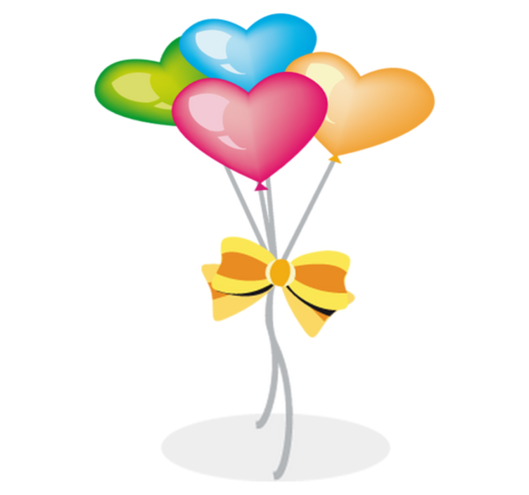 Kids vinyl rug heart shaped balloon design - TenStickers