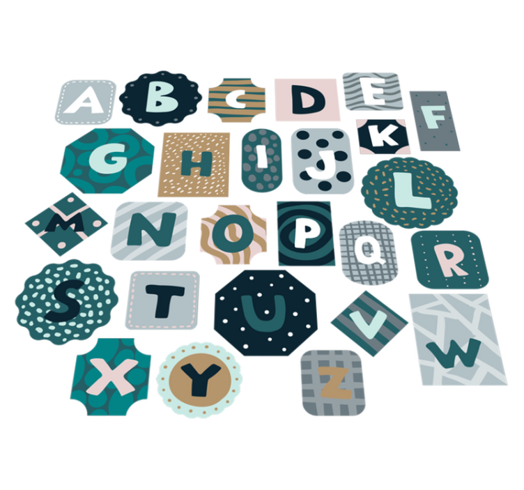 Kids vinyl rug with alphabet nordic style design - TenStickers