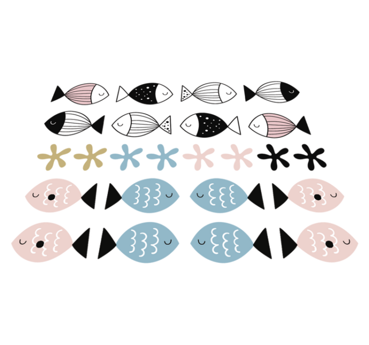 Kids vinyl rug with textured fish - TenStickers