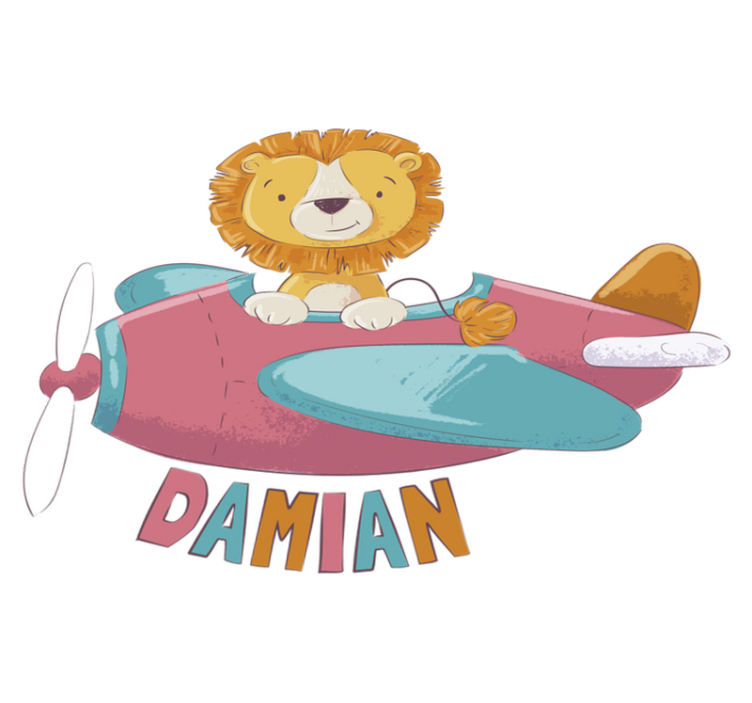 Kids vinyl rug with personalized lion design - TenStickers