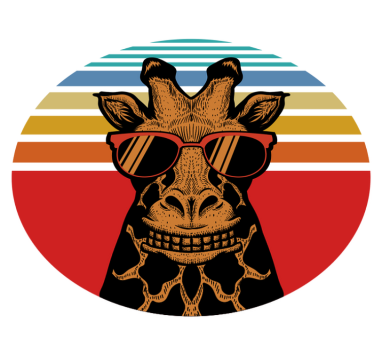Bedroom vinyl rug hipster giraffe design - TenStickers