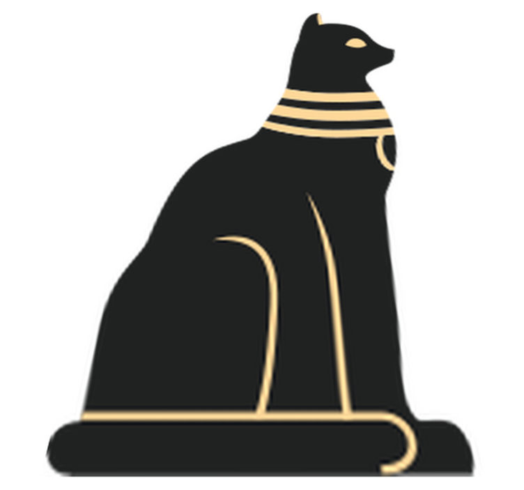 Bedroom vinyl rug with egyptian cat design - TenStickers
