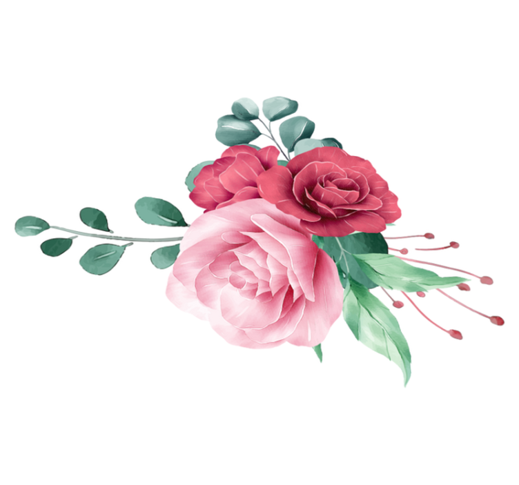 Bedroom vinyl rug peony bouquet design - TenStickers