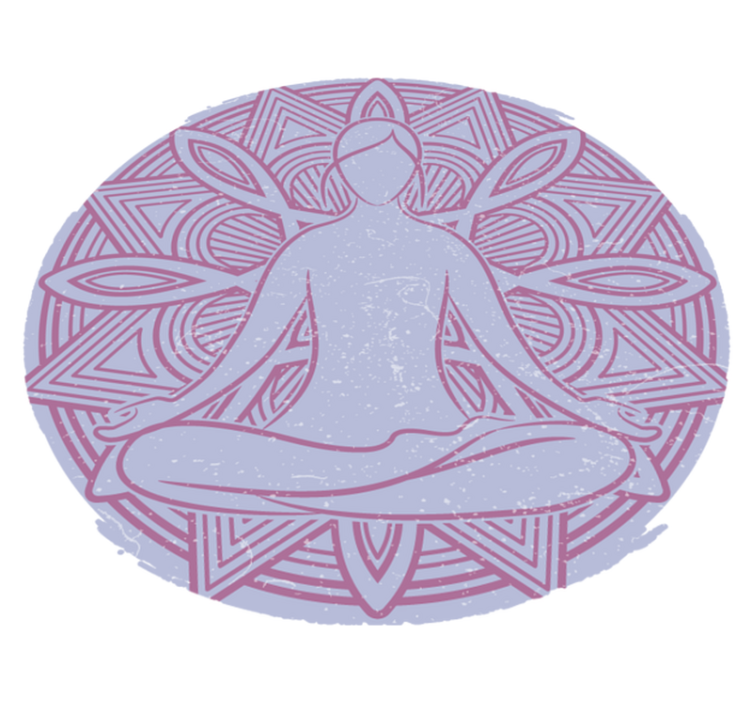 Bedroom vinyl rug with yoga lotus flower design - TenStickers