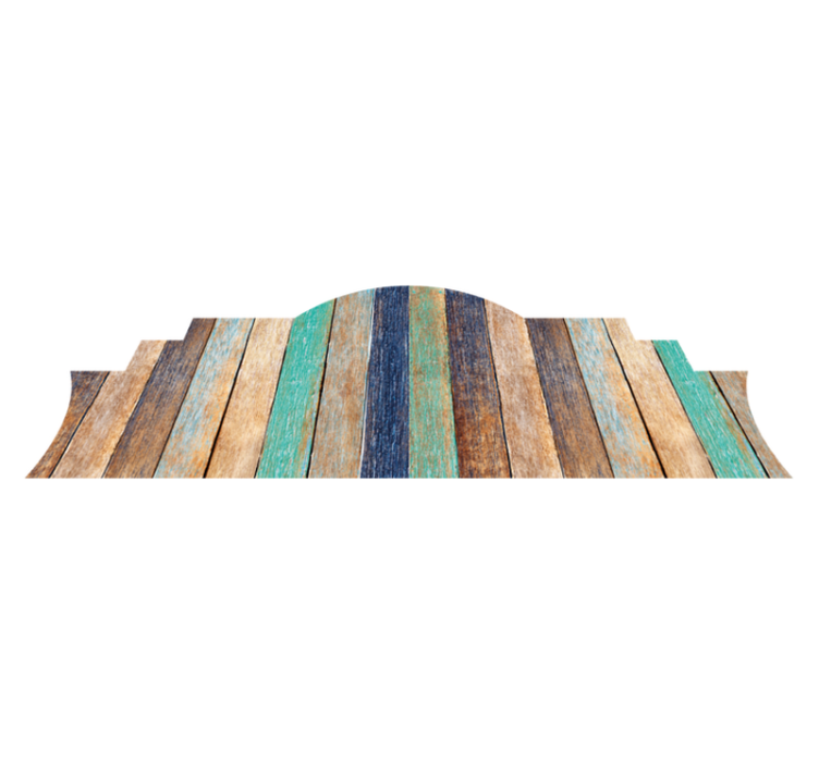 Bedroom vinyl rug in brown wood planks pattern - TenStickers