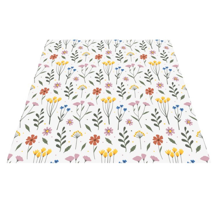Bedroom vinyl rug with multicolor flower garden pattern - TenStickers