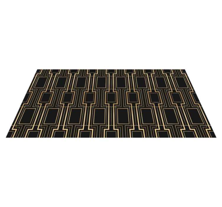 Bedroom vinyl rug with golden and black decor pattern - TenStickers