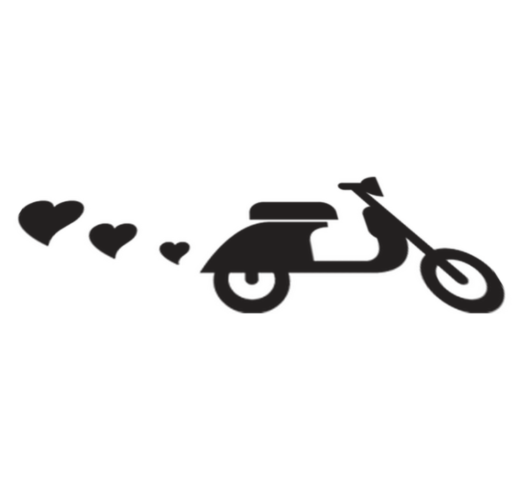 Bedroom vinyl rug with motorbikes and hearts - TenStickers