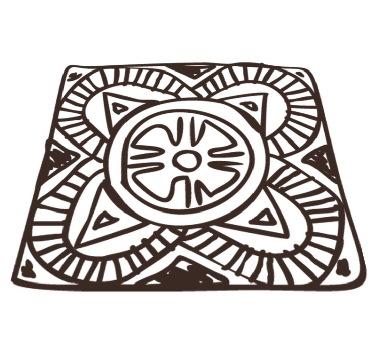 Ethnic floral tile bedroom vinyl rug - TenStickers