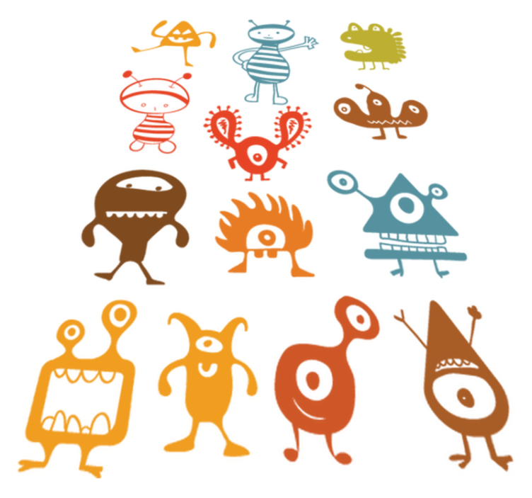 Kids vinyl rug with vibrant aliens - TenStickers