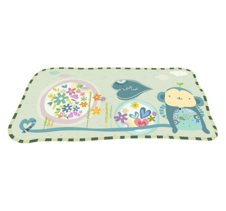 Kids vinyl rug framed monkey design - TenStickers